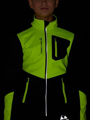 Превью  Куртка лыжная FISCHER Softshell Warm Jr Черный/Лимонный